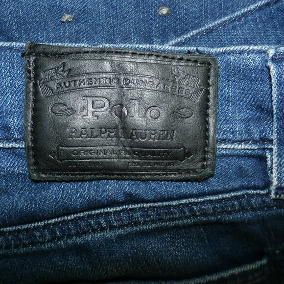 Polo Ralph Lauren Authentic Dungarees Blue Jeans 41381 Distresses Men’s 36x32 - Picture 2 of 9